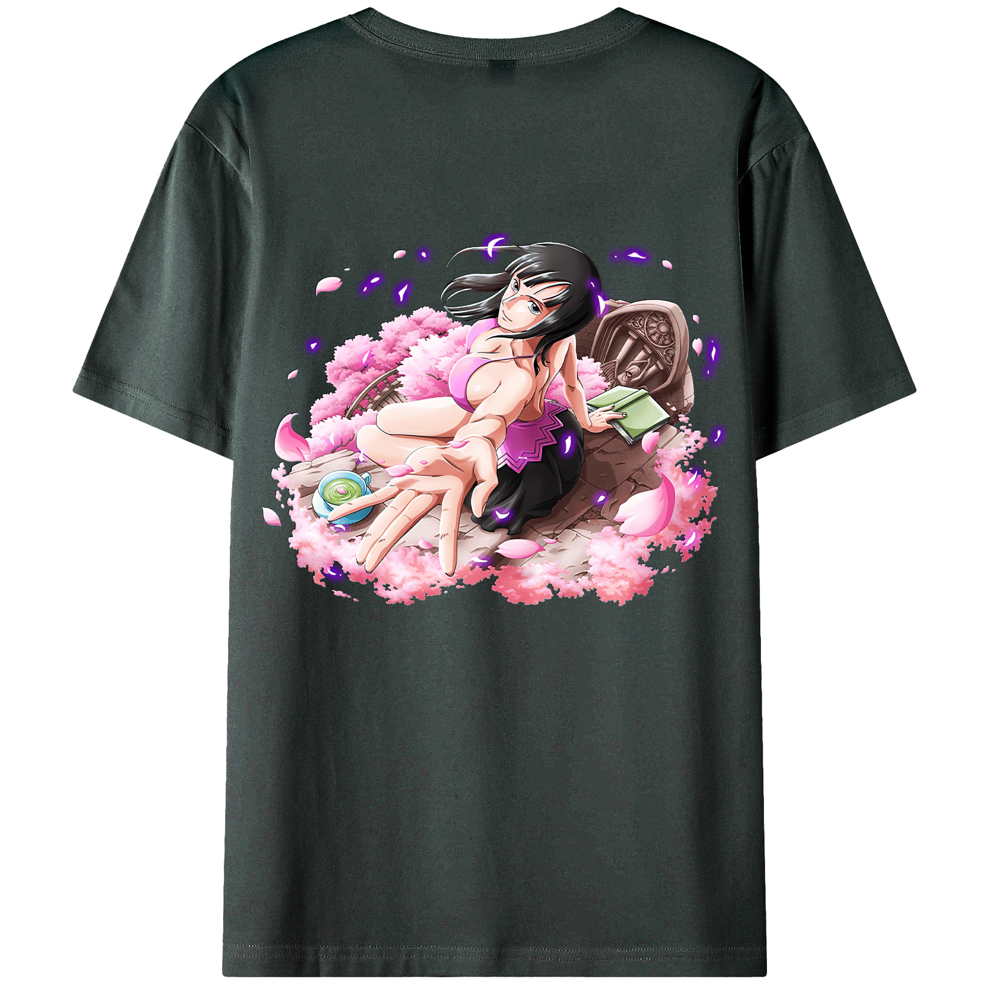 ワンピース ニコ・ロビン ONE PIECE Nico Robin 綿100％ メンズ半袖Tシャツ（バックプリント） 通気性